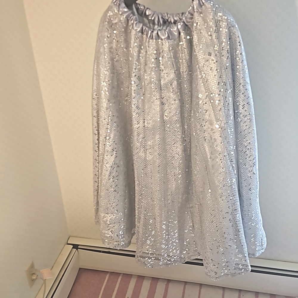Lehenga silver sequin circle skirt